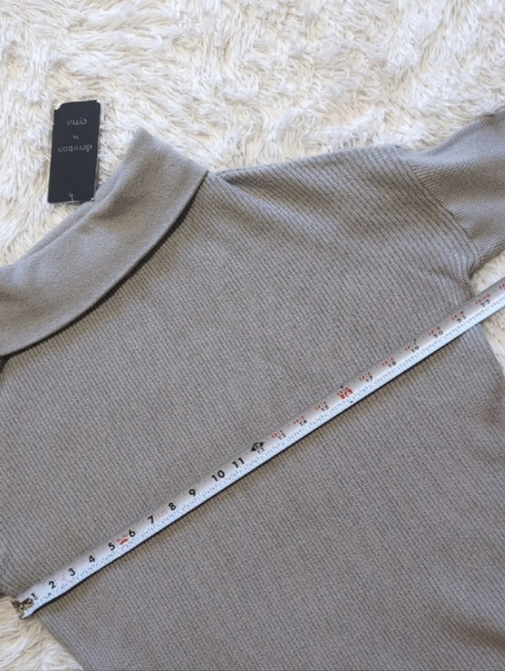 NWT Devotion by Cyrus Grey Ribbed Knit Turtleneck Tunic Length Sweater Small - Picture 9 of 10